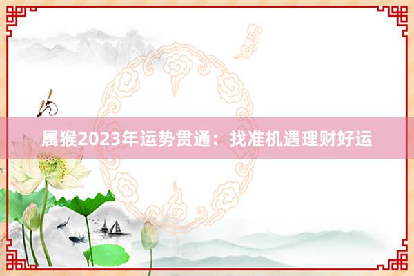 属猴2023年运势贯通：找准机遇理财好运